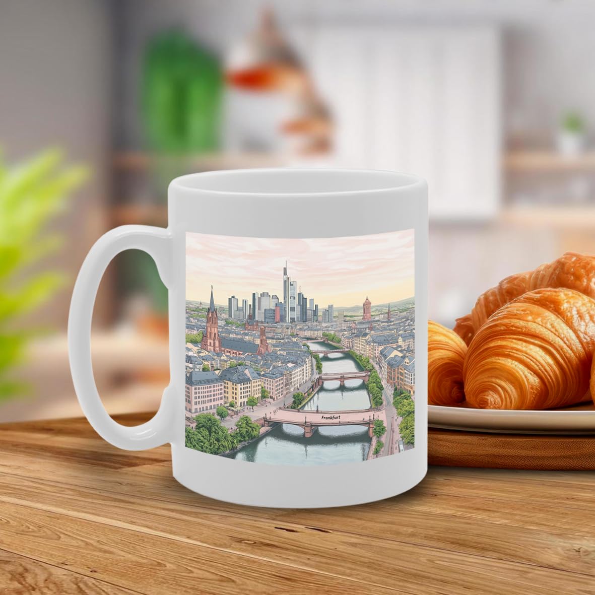 11Oz Dishwasher-Safe Ceramic  Featuring Popular Cities & Capitals From Europe And Around The World (Frankfurt) - Funny Printed Coffee Mug - Great Gift Idea