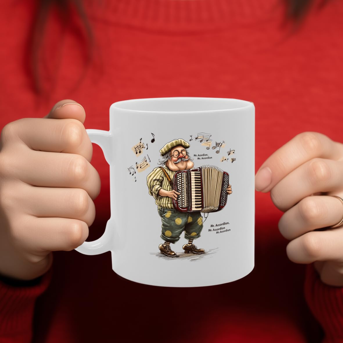 Ceramic  Featuring Musical Instrument Designs –  For Musicians And Music Lovers Mg6538 - Funny Printed Coffee Mug - Great Gift Idea