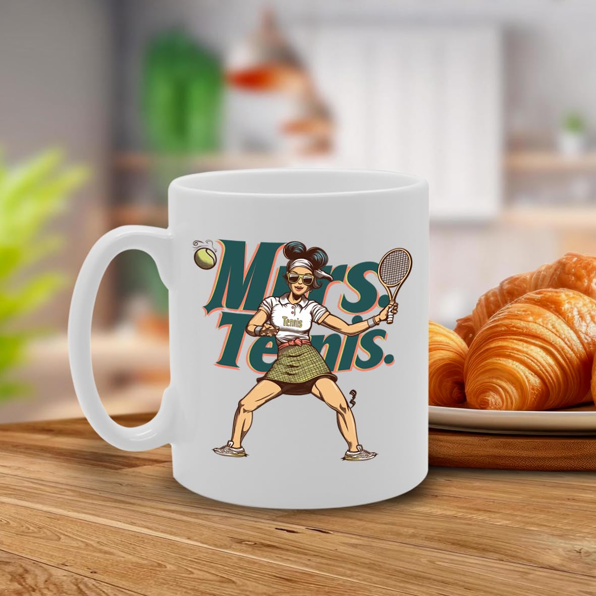 Mrs Tennis  - For Female Tennis Players, Sports Enthusiasts, Tennis Fans, Durable Ceramic, Dishwasher Safe, Premium Print Mg6097 - Funny Printed Coffee Mug - Great Gift Idea