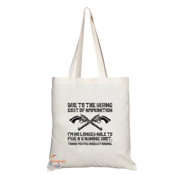 TB064 NO WARNING SHOT, THANK YOU FOR UNDERSTANDING Novelty Present Gift Printed Eco-Friendly Stylish Long Handled Tote Shoulder Bag