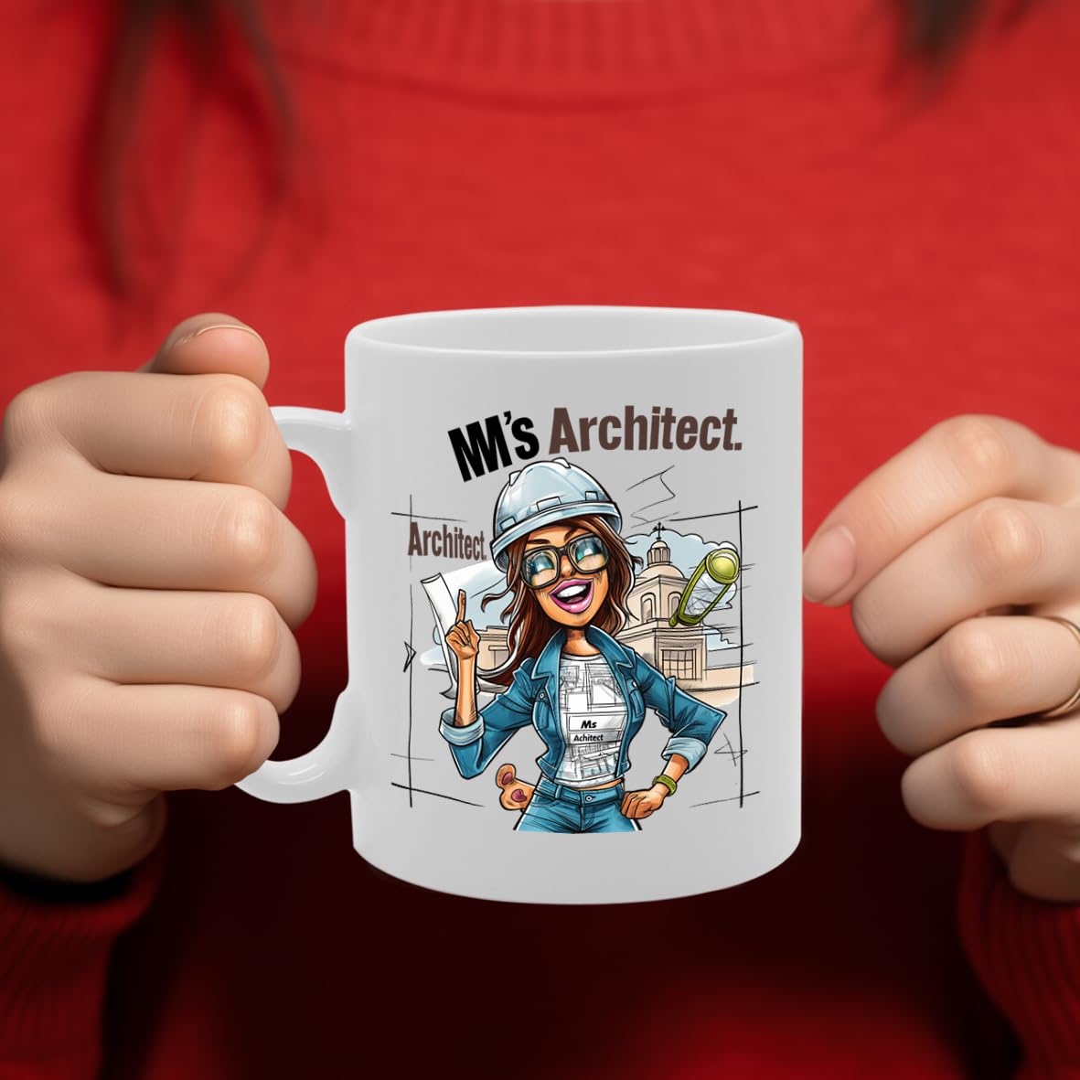Ms Architect  - For Female Architects, Design Enthusiasts, Urban Planners, Durable Ceramic, Dishwasher Safe Mg6047 - Funny Printed Coffee Mug - Great Gift Idea
