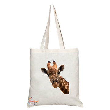 TB318 Beautiful Giraffe Image Novelty Present Gift Printed Eco-Friendly Stylish Long Handled Tote Shoulder Bag