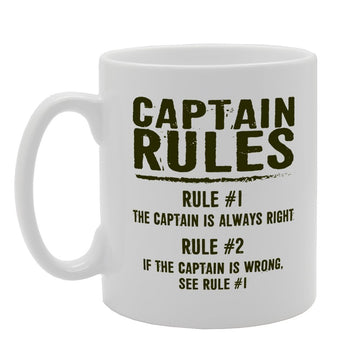 Funny Realistic Captain Rule No 1 2 And 3   Printed Tea Coffee Ceramic  Mg1868 - Funny Printed Coffee Mug - Great Gift Idea