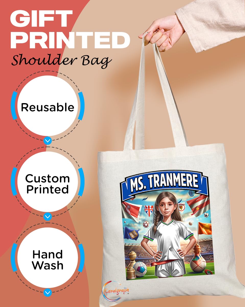 TB1683 Ms Tranmere Footie Fan Lady Girl Tote Bag - Eco-Friendly, Stylish, Long Handled, Perfect Novelty Gift by