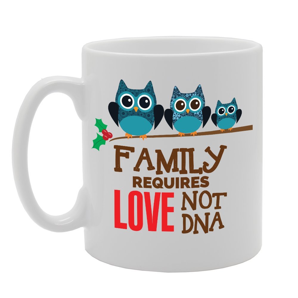 Family Requires Love Not Dna   Printed Tea Coffee Ceramic  Mg2980 - Funny Printed Coffee Mug - Great Gift Idea
