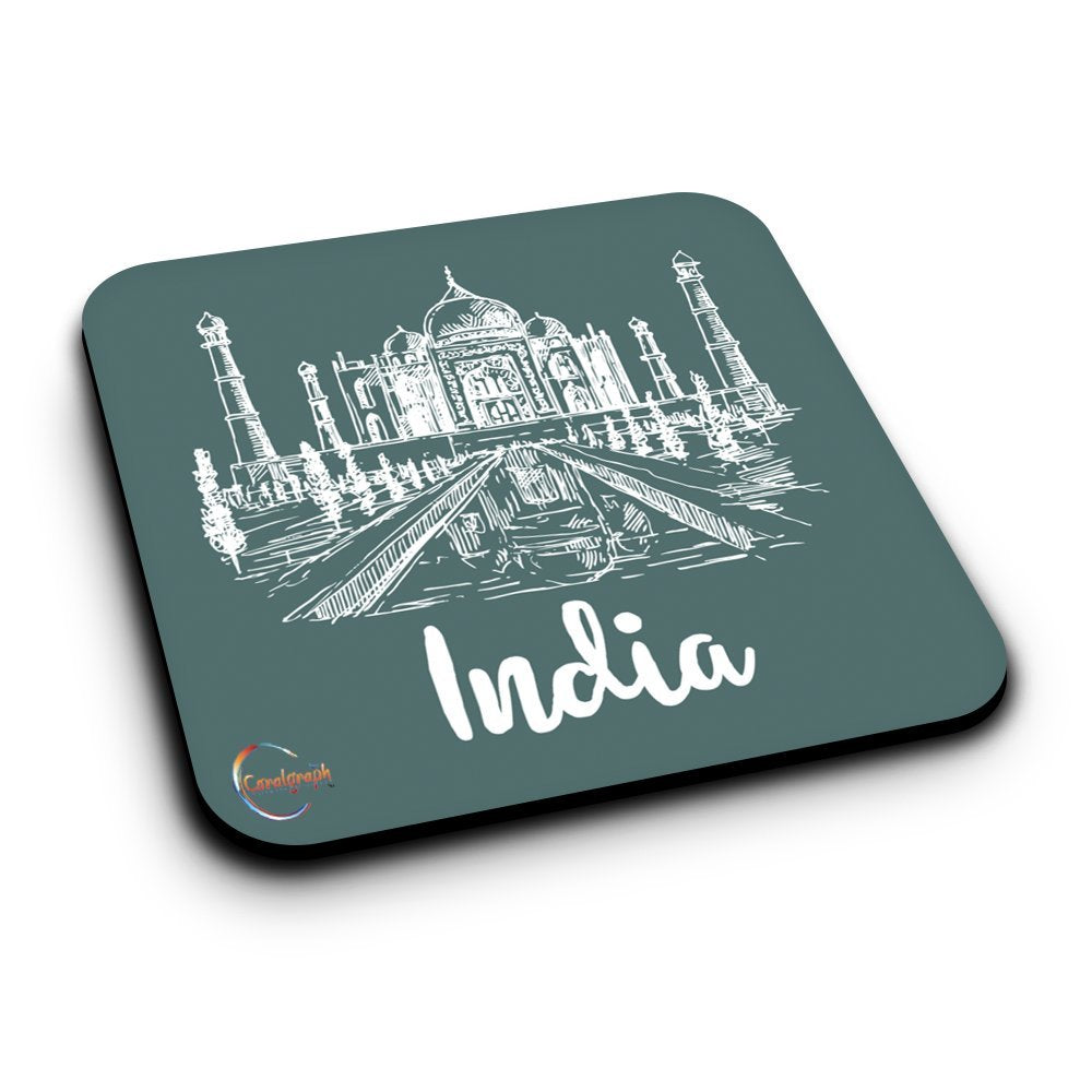 ER216 Tajmahal India Novelty Present Gift Printed MDF Wooden Coaster