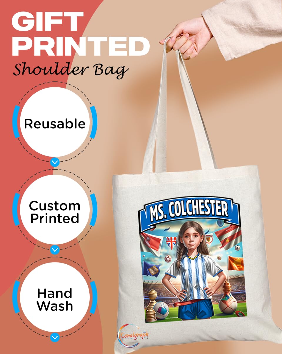 TB1691 Ms Colchester Footie Fan Lady Girl Tote Bag - Eco-Friendly, Stylish, Long Handled, Perfect Novelty Gift by