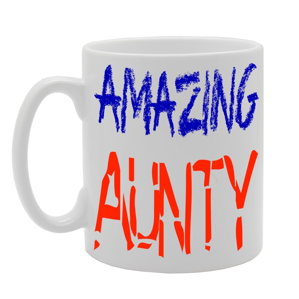 Amazing Aunty   Printed Tea Coffee Ceramic  Mg103 - Funny Printed Coffee Mug - Great Gift Idea