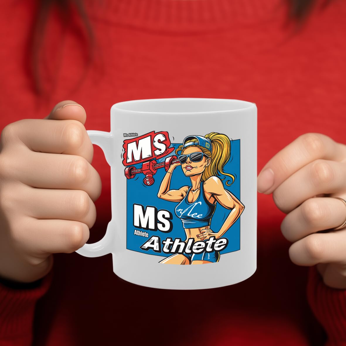 Ms Athlete  - For Female Athletes, Sports Enthusiasts, Fitness Lovers, Durable Ceramic, Dishwasher Safe, Premium Print Mg6069 - Funny Printed Coffee Mug - Great Gift Idea