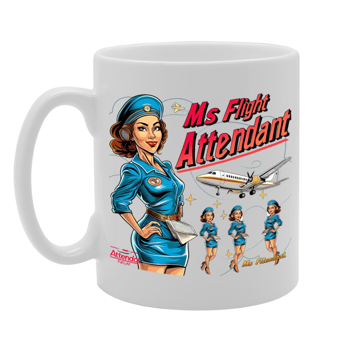 Ms Flight Attendant Ceramic  - Ideal For Flight Attendants, Aviation Enthusiasts, And Travel Lovers - 11Oz Coffee  With Elegant Design Mg6293 - Funny Printed Coffee Mug - Great Gift Idea