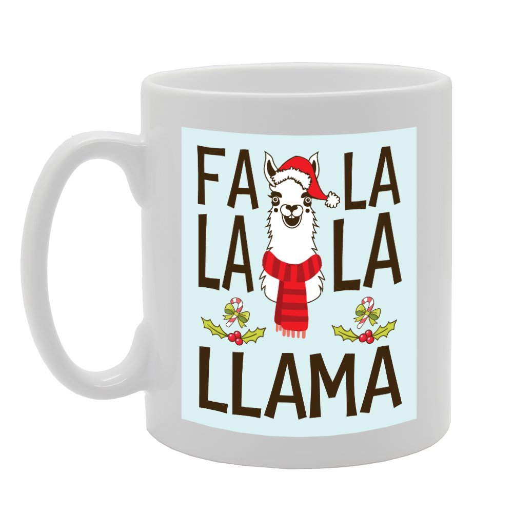Llama Santa Christmas   Printed Tea Coffee Ceramic  Mg3654 - Funny Printed Coffee Mug - Great Gift Idea