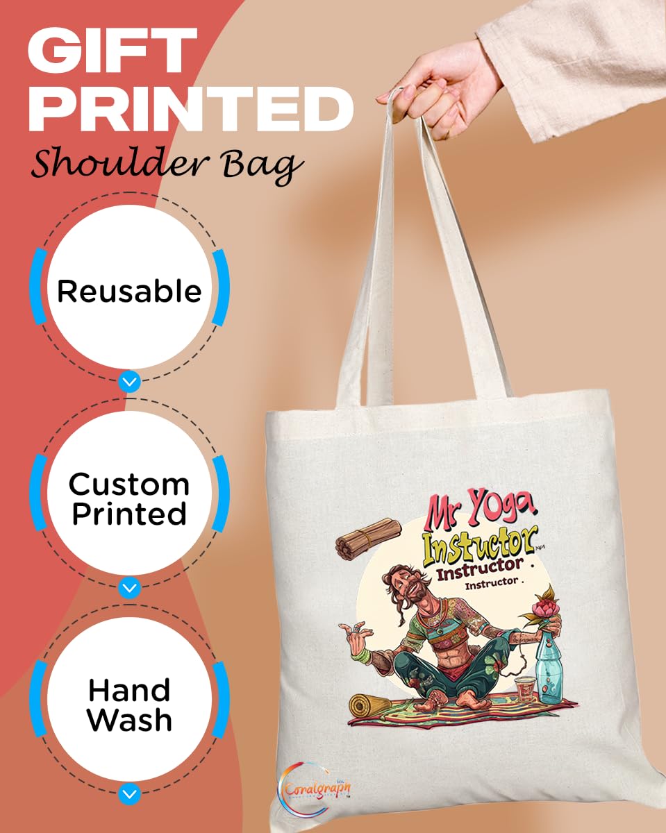 TB1976 Mr Yoga Instructor Tote Bag - Ideal for Yoga Teachers, Wellness Coaches, and Fitness Enthusiasts - Tote Bag with Relaxing Design