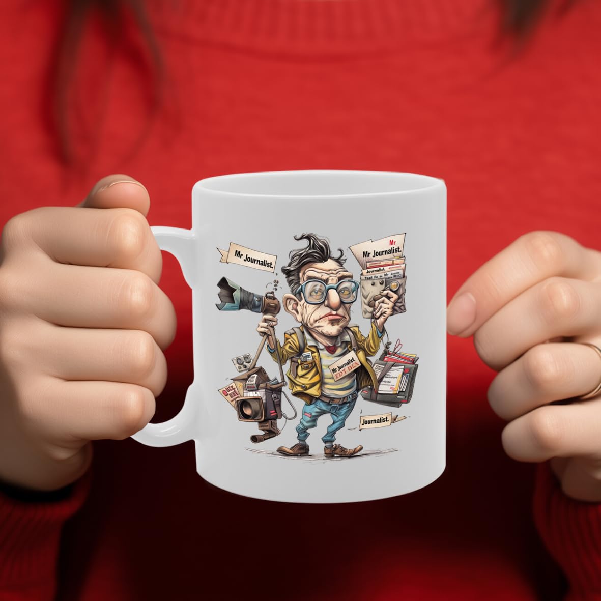 Mr Journalist  - For Journalists, Writers, Media Enthusiasts, Durable Ceramic, Dishwasher Safe, Premium Print For Daily Use Mg6052 - Funny Printed Coffee Mug - Great Gift Idea