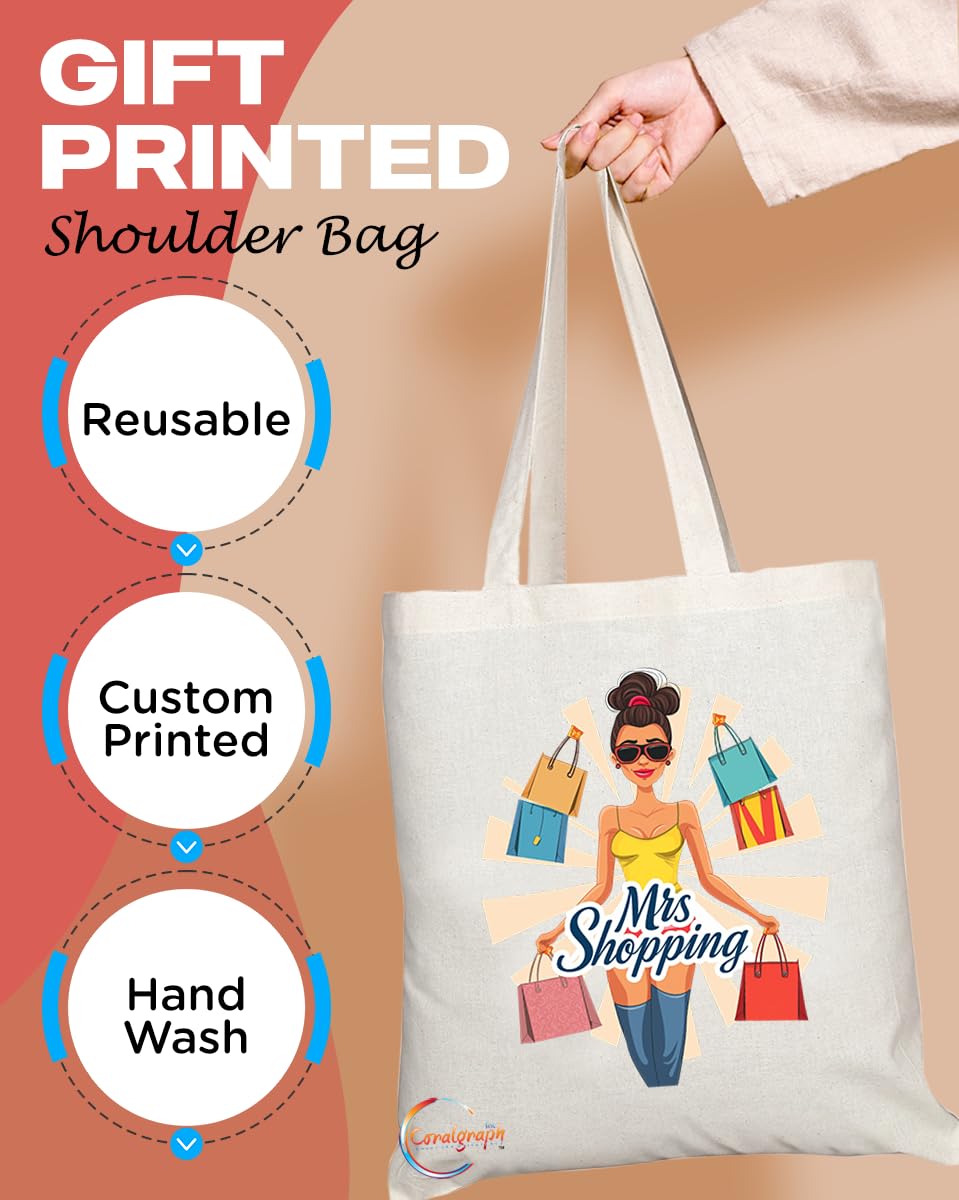 TB1782 Ms Shopping Tote Bag - Great for Female Shopping Enthusiasts, Bargain Hunters, Retail Lovers - Sustainable, Stylish, Long Handled, Durable and Reusable