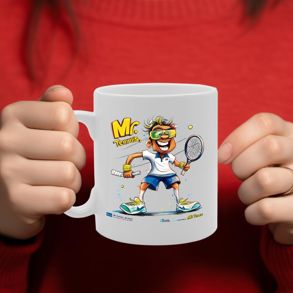 11Oz Ceramic  Featuring Popular Sports Designs From Around The World – Ideal For Sports Fans And Enthusiasts (Tennis Mg6578 ) - Funny Printed Coffee Mug - Great Gift Idea
