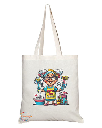 TB1886 Mrs Dog Groomer Tote Bag - Great Gift for Female Dog Groomers, Pet Care Professionals, Animal Lovers - Durable, Stylish, Eco-Friendly, Reusable, Spacious, and Lightweight