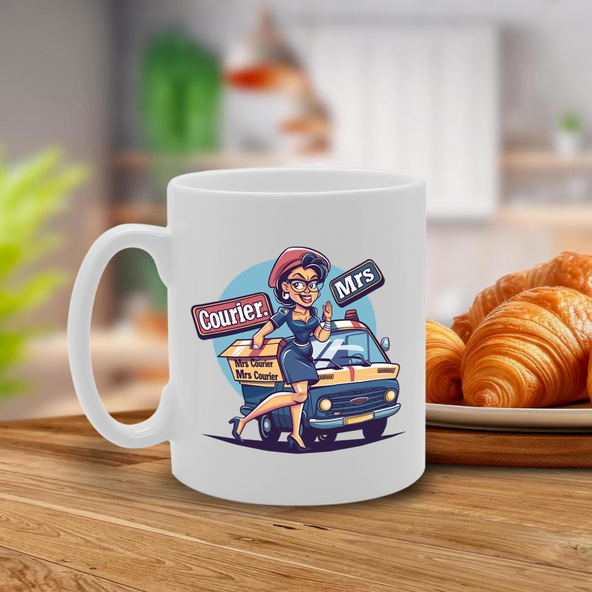Mrs Courier  - Crafted For Female Couriers, Delivery Professionals, Logistics Workers, Sturdy Ceramic, Dishwasher Safe Mg6008 - Funny Printed Coffee Mug - Great Gift Idea