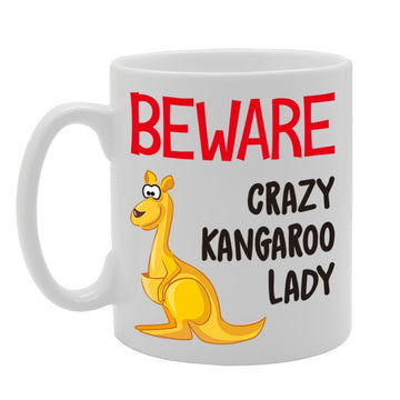 Beware Crazy Kangaroo Lady   Printed Tea Coffee Cermic  Mg4254 - Funny Printed Coffee Mug - Great Gift Idea