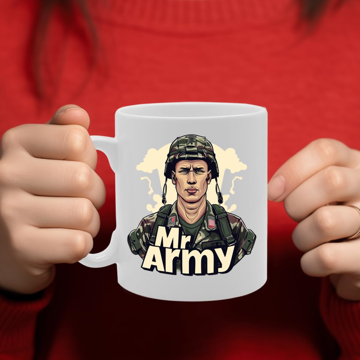 Mr Army  - Ideal For Soldiers And Military Enthusiasts, 11Oz Ceramic Coffee  For Veterans And Service Members Mg5949 - Funny Printed Coffee Mug - Great Gift Idea