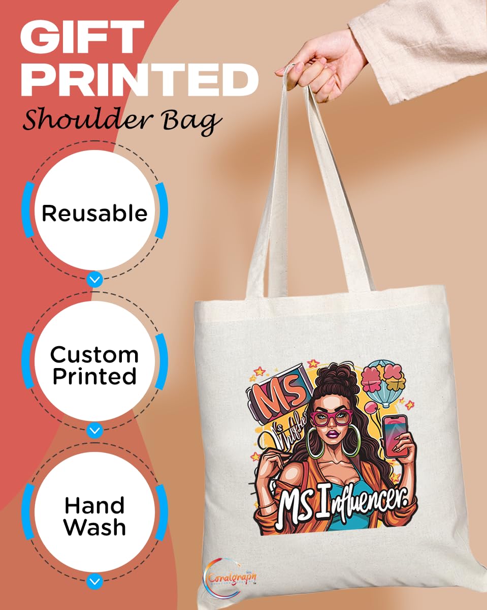 TB1980 Ms Influencer Tote Bag - Ideal for Social Media Stars, Content Creators, and Trendsetters - Tote Bag with Trendy Design
