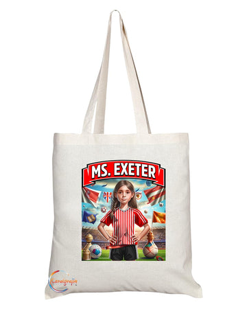 TB1659 Ms Exeter Footie Fan Lady Girl Tote Bag - Eco-Friendly, Stylish, Long Handled, Perfect Novelty Gift by