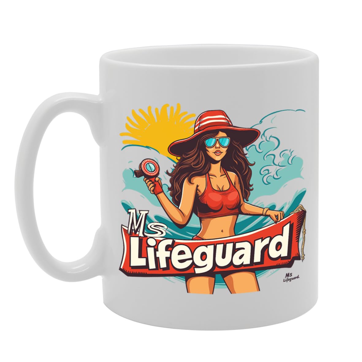 Ms Lifeguard Ceramic  - Ideal For Lifeguards, Beach Lovers, And Water Safety Professionals - 11Oz Coffee  With Bold Design Mg6285 - Funny Printed Coffee Mug - Great Gift Idea