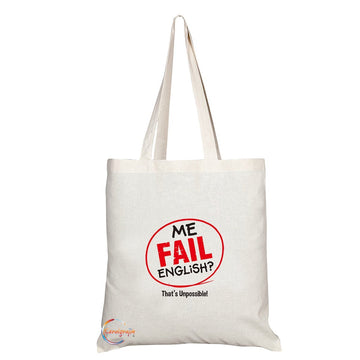TB128 ME FAIL ENGLISH? That's Unpossible! Novelty Present Gift Printed Eco-Friendly Stylish Long Handled Tote Shoulder Bag