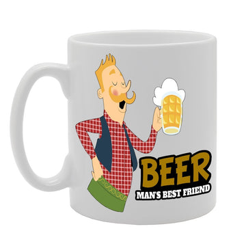 Beer, Man'S Best Friend   Printed Tea Coffee Ceramic  Mg208 - Funny Printed Coffee Mug - Great Gift Idea