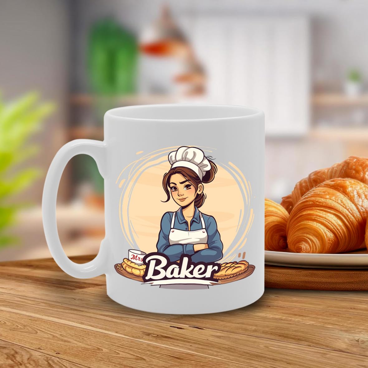 Mrs Baking  - Ideal For Baking Enthusiasts And Home Bakers, 11Oz Ceramic Coffee  For Pastry Chefs And Kitchen Lovers Mg5921 - Funny Printed Coffee Mug - Great Gift Idea
