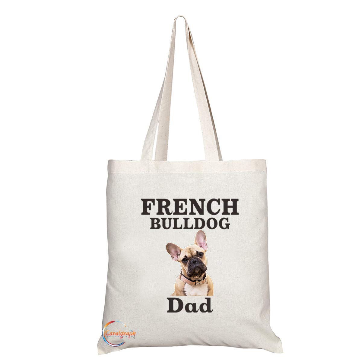 TB558 FRENCH BULLDOG Dad Novelty Present Gift Printed Eco-Friendly Stylish Long Handled Tote Shoulder Bag