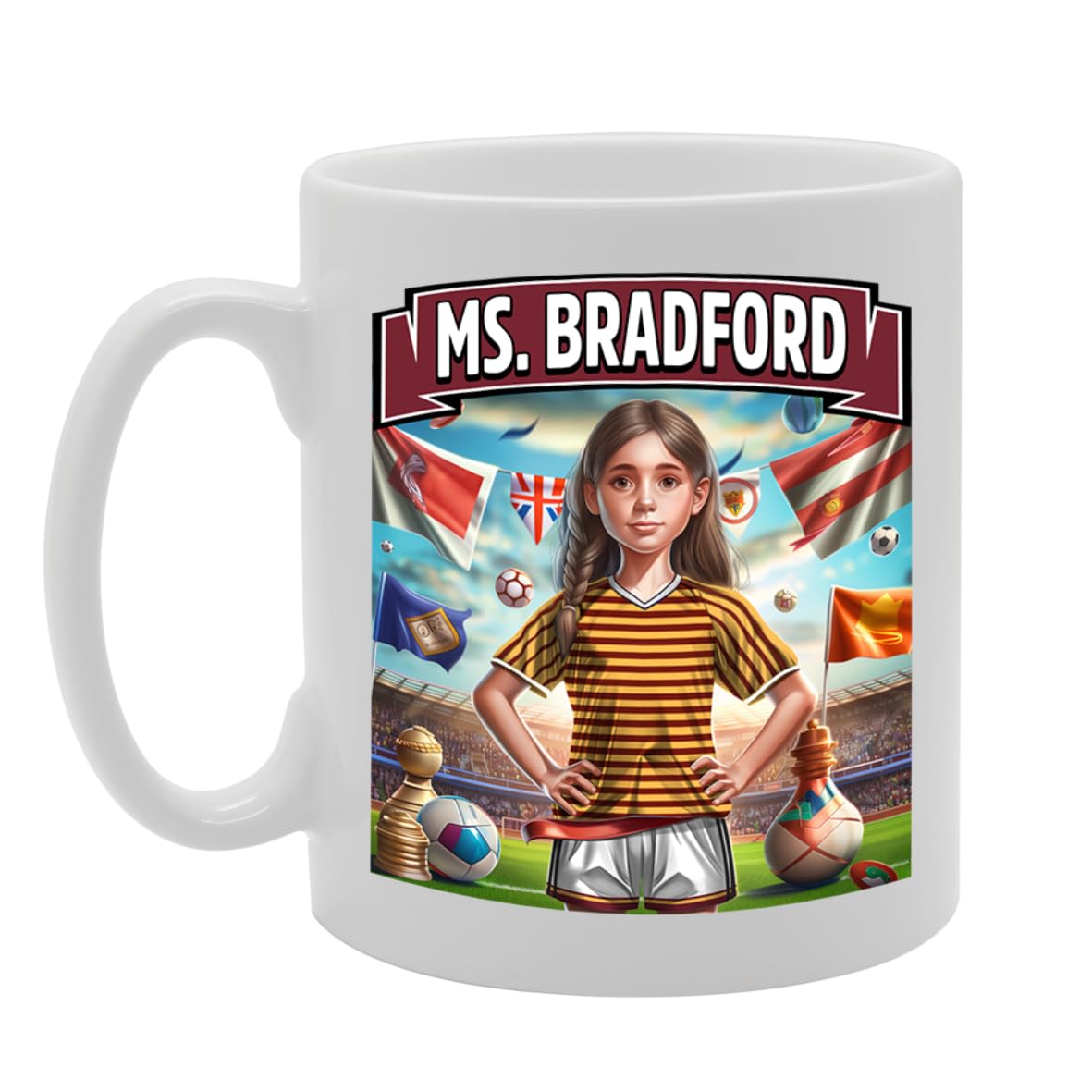 Printed Tea Coffee Ceramic  For Footie Fan Ladies Girls (Bradford) Mg6384 - Funny Printed Coffee Mug - Great Gift Idea