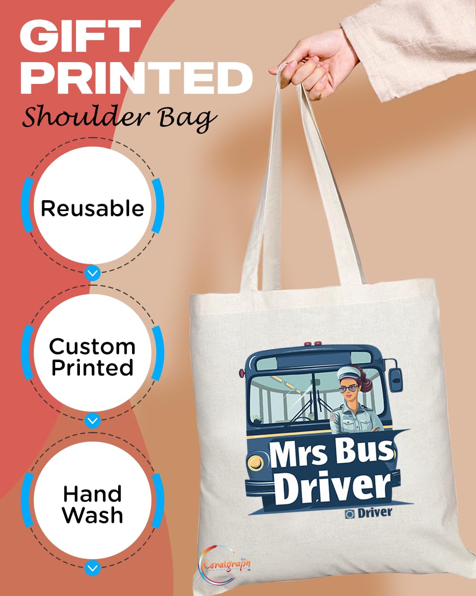 TB1783 Mrs Bus Driver Tote Bag - Great for Sales Professionals,- Sustainable, Stylish, Long Handled, Durable and Reusable