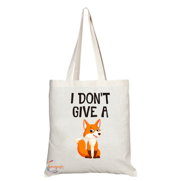 TB315 I Don't Give A Fox F**k Novelty Present Gift Printed Eco-Friendly Stylish Long Handled Tote Shoulder Bag