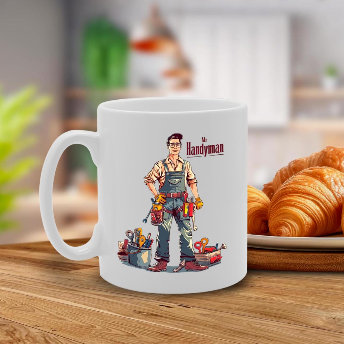 Mr Handyman  - Ideal For Diy Enthusiasts And Home Repair Experts, 11Oz Ceramic Coffee  For Handymen And Tool Lovers Mg5923 - Funny Printed Coffee Mug - Great Gift Idea