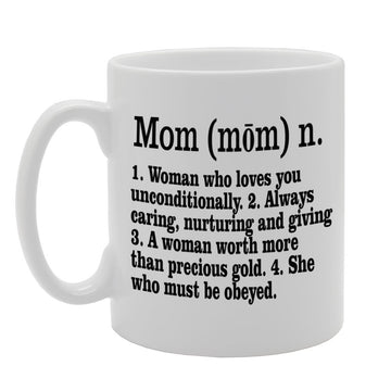 Meaning Of Mom   Printed Tea Coffee Ceramic  Mg861 - Funny Printed Coffee Mug - Great Gift Idea