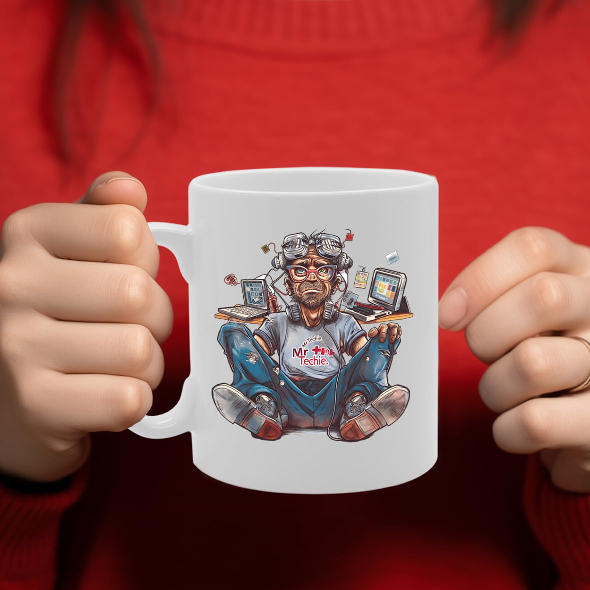 Mr Techie Souvenir  – Depicting A Man Who Embodies Tech Savvy And Innovation – Memory Keepsake For Technology Enthusiasts – Mr Techie Memorabilia Mg6251 - Funny Printed Coffee Mug - Great Gift Idea