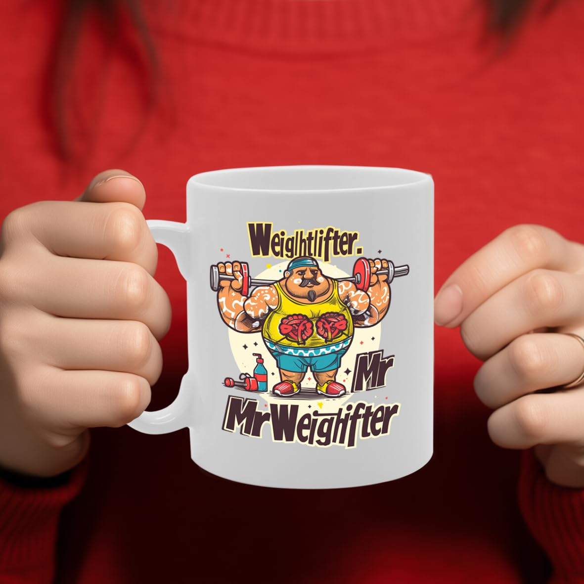 Mr Weightlifter  - For Weightlifters, Fitness Enthusiasts, Gym Goers, Durable Ceramic, Dishwasher Safe, Premium Print Mg6084 - Funny Printed Coffee Mug - Great Gift Idea