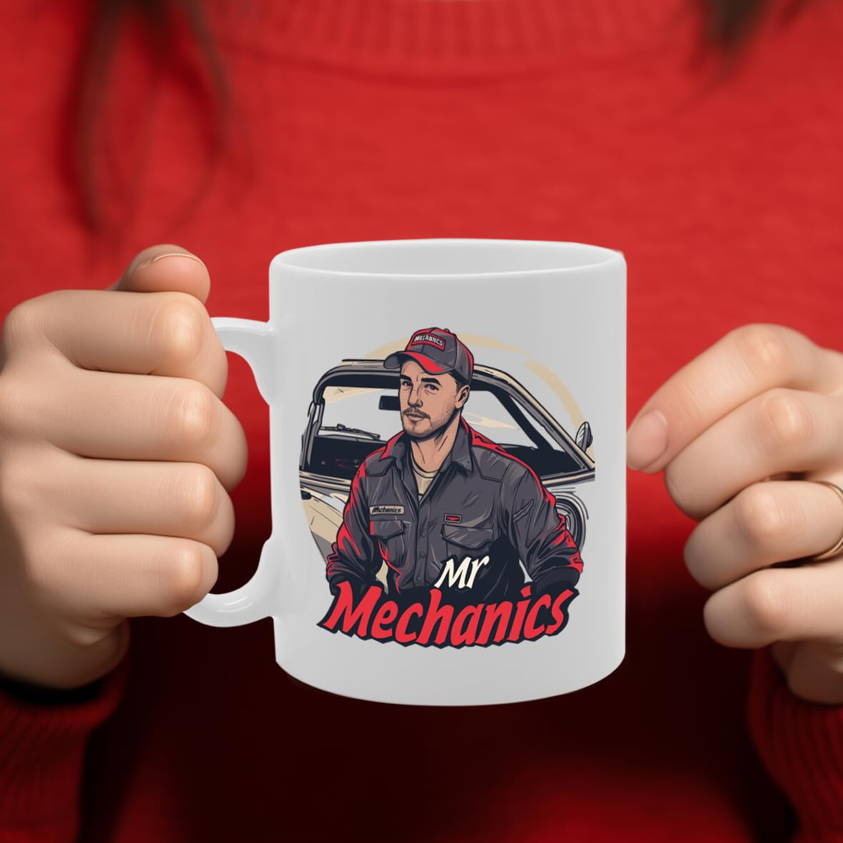 Mr Mechanic  - Ideal For Mechanics And Car Enthusiasts, 11Oz Ceramic Coffee  For Auto Technicians And Garage Pros Mg5926 - Funny Printed Coffee Mug - Great Gift Idea