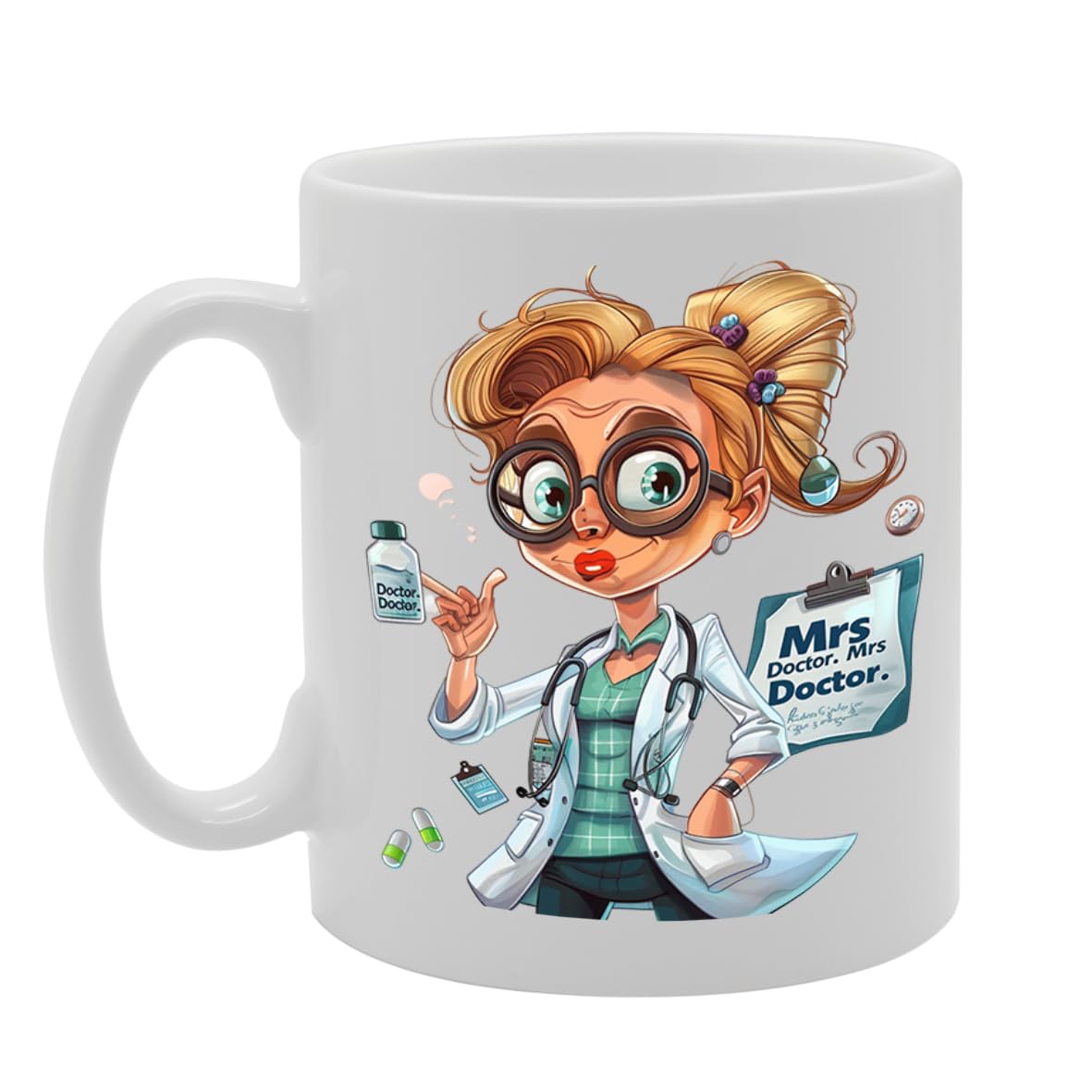 Mrs Doctor  - For Female Doctors, Medical Professionals, Healthcare Workers, Durable Ceramic, Dishwasher Safe, Premium Print Mg6059 - Funny Printed Coffee Mug - Great Gift Idea