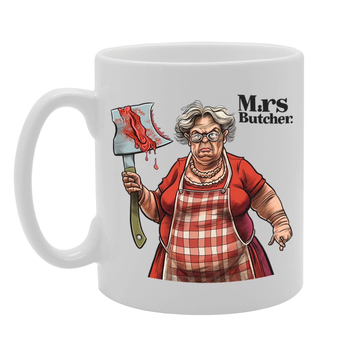 Mrs Butcher  - Ideal For Butchers And Meat Enthusiasts, 11Oz Ceramic Coffee  For Culinary Professionals And Meat Lovers Mg5997 - Funny Printed Coffee Mug - Great Gift Idea