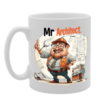 Mr Architect  - For Architects, Design Enthusiasts, Urban Planners, Durable Ceramic, Dishwasher Safe Mg6048 - Funny Printed Coffee Mug - Great Gift Idea