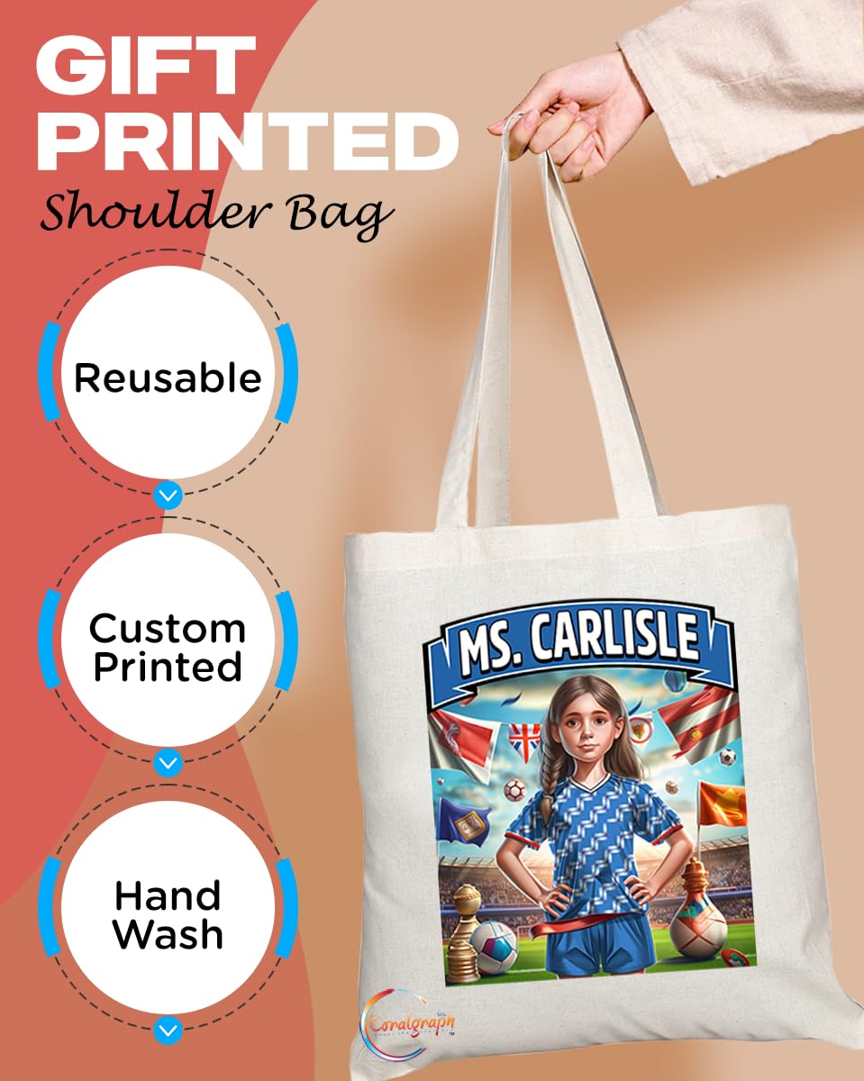 TB1668 Ms Carlisle Footie Fan Lady Girl Tote Bag - Eco-Friendly, Stylish, Long Handled, Perfect Novelty Gift by