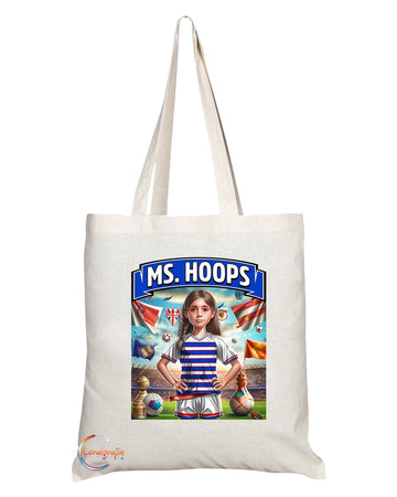 TB1640 Ms Hoops Footie Fan Lady Girl Tote Bag - Eco-Friendly, Stylish, Long Handled, Perfect Novelty Gift by