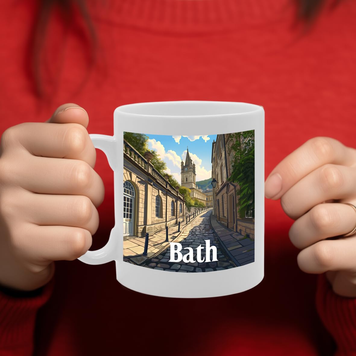 Printed Coffee Ceramic  Featuring Cities And Landmarks In United Kingdom (Bath2) - Funny Printed Coffee Mug - Great Gift Idea