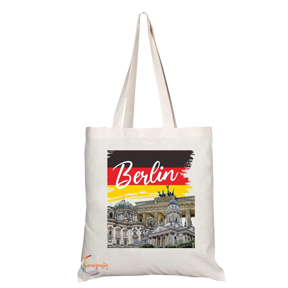 TB1539 Berlin Germany - A Novelty Present Gift Printed Eco-Friendly Stylish Long Handled Tote Shoulder Bag