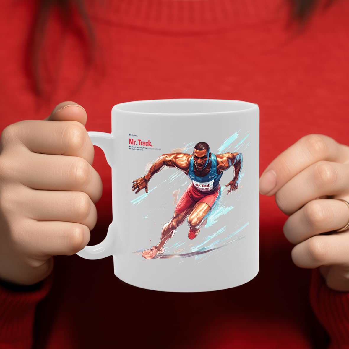 11Oz Ceramic  Featuring Popular Sports Designs From Around The World – Ideal For Sports Fans And Enthusiasts (Track Runner Mg6579 ) - Funny Printed Coffee Mug - Great Gift Idea