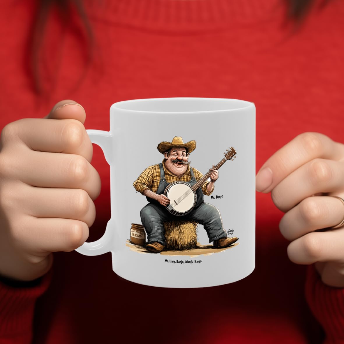 11Oz Ceramic  Mg6541 Featuring Mr Banjo – For Musicians And Music Lovers - Funny Printed Coffee Mug - Great Gift Idea