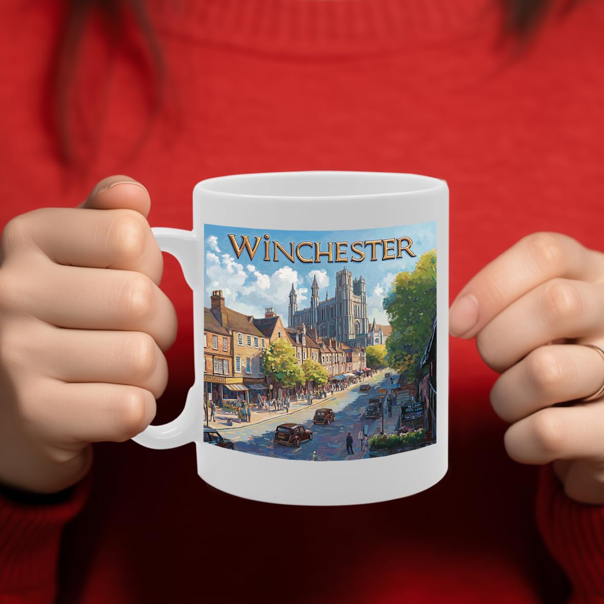 Printed Coffee Ceramic  Featuring Cities And Landmarks In United Kingdom (Whester) - Funny Printed Coffee Mug - Great Gift Idea