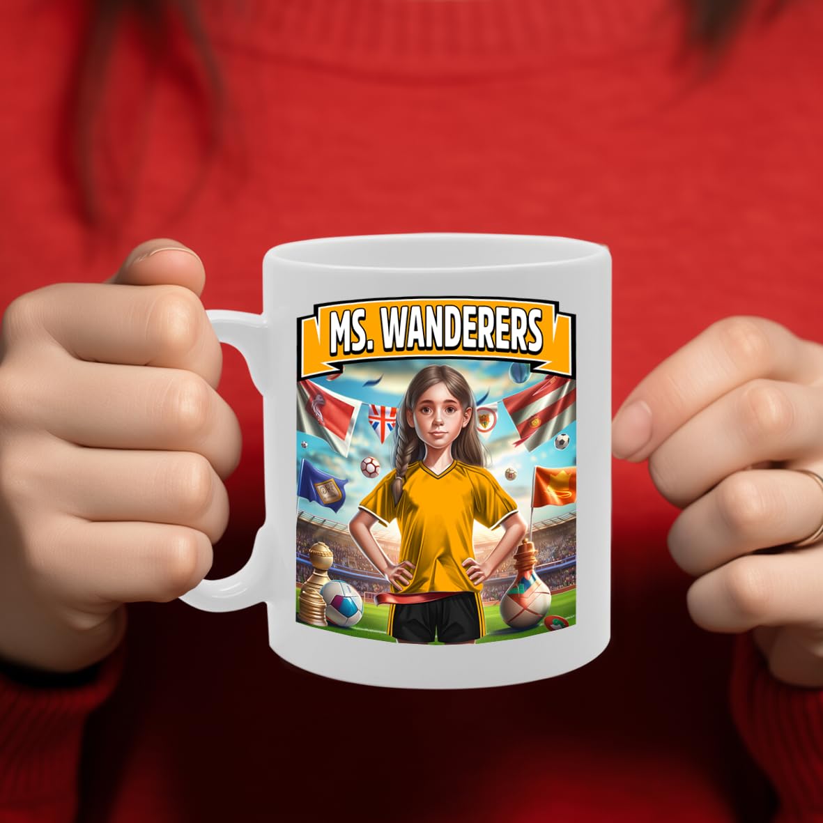 Ms Wolves   Printed Tea Coffee Ceramic  For Footie Fan Ladies Girls Mg6384 - Funny Printed Coffee Mug - Great Gift Idea