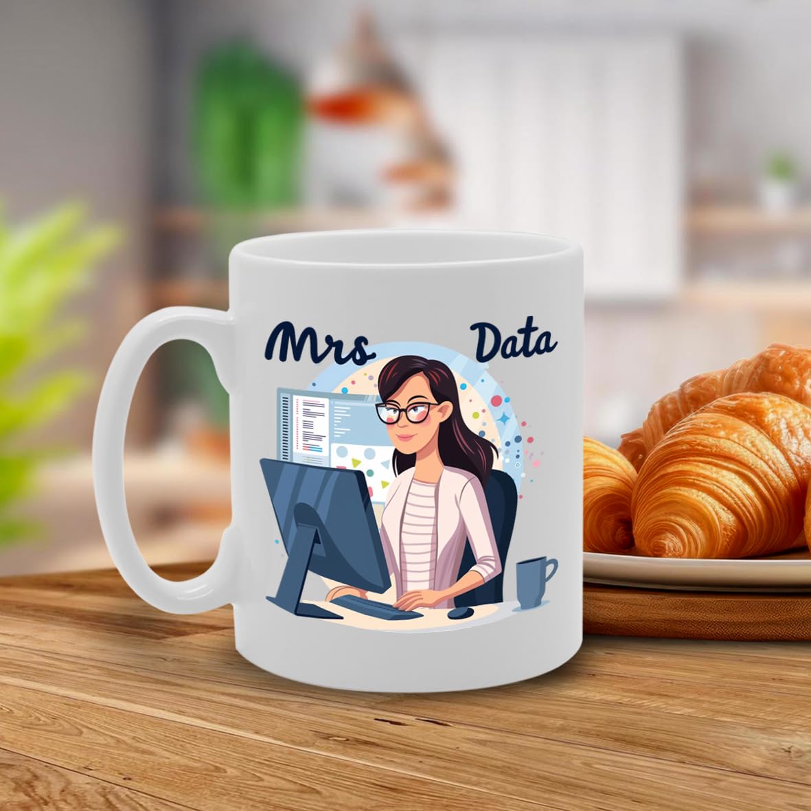 Mrs Data  - Ideal For Data Analysts And Tech Enthusiasts, 11Oz Ceramic Coffee  For Data Scientists And Information Lovers Mg5959 - Funny Printed Coffee Mug - Great Gift Idea